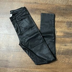 Black Faux Leather Skinny Jeans